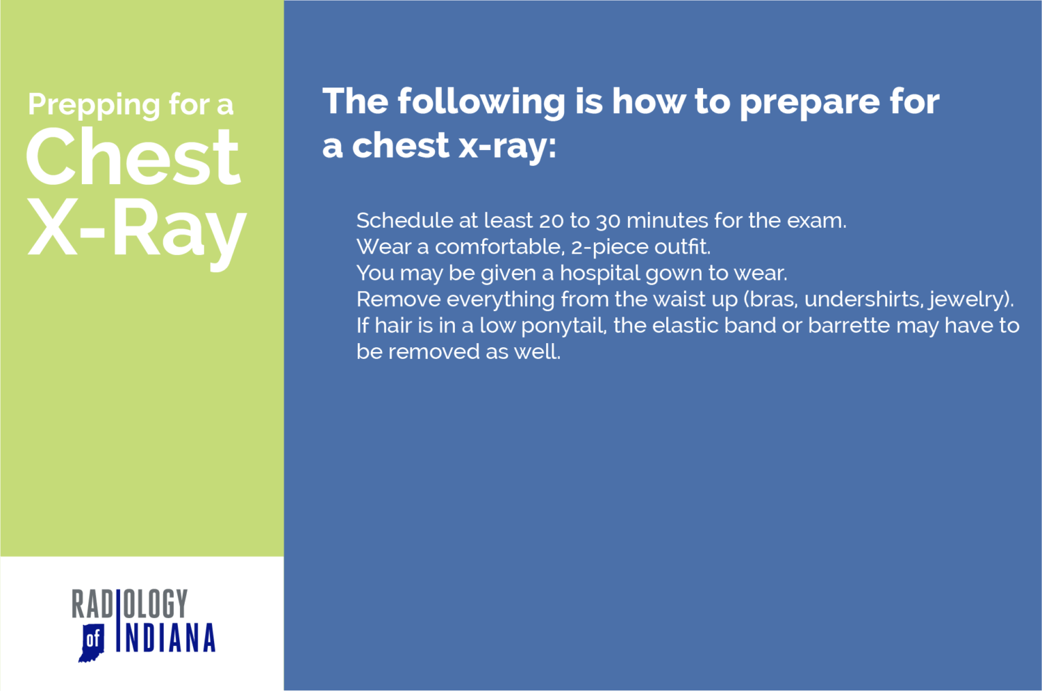 Preparing for a Chest XRay Radiology of Indiana