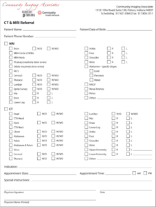 referral for MRI scan